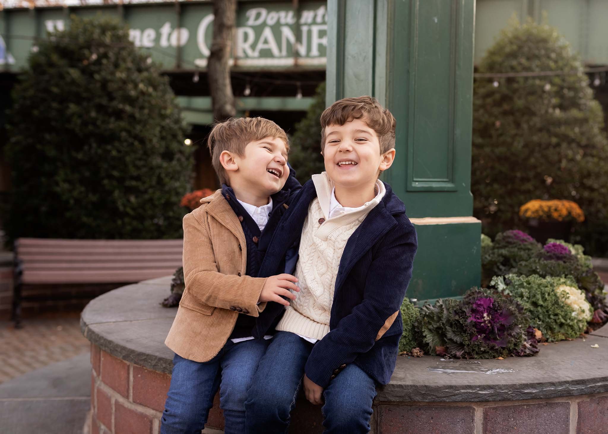 two boys laughing