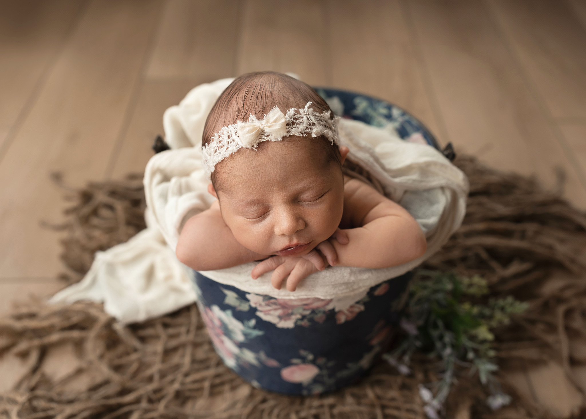 Baby in a Bucket I NJ In Home Newborn Photographer