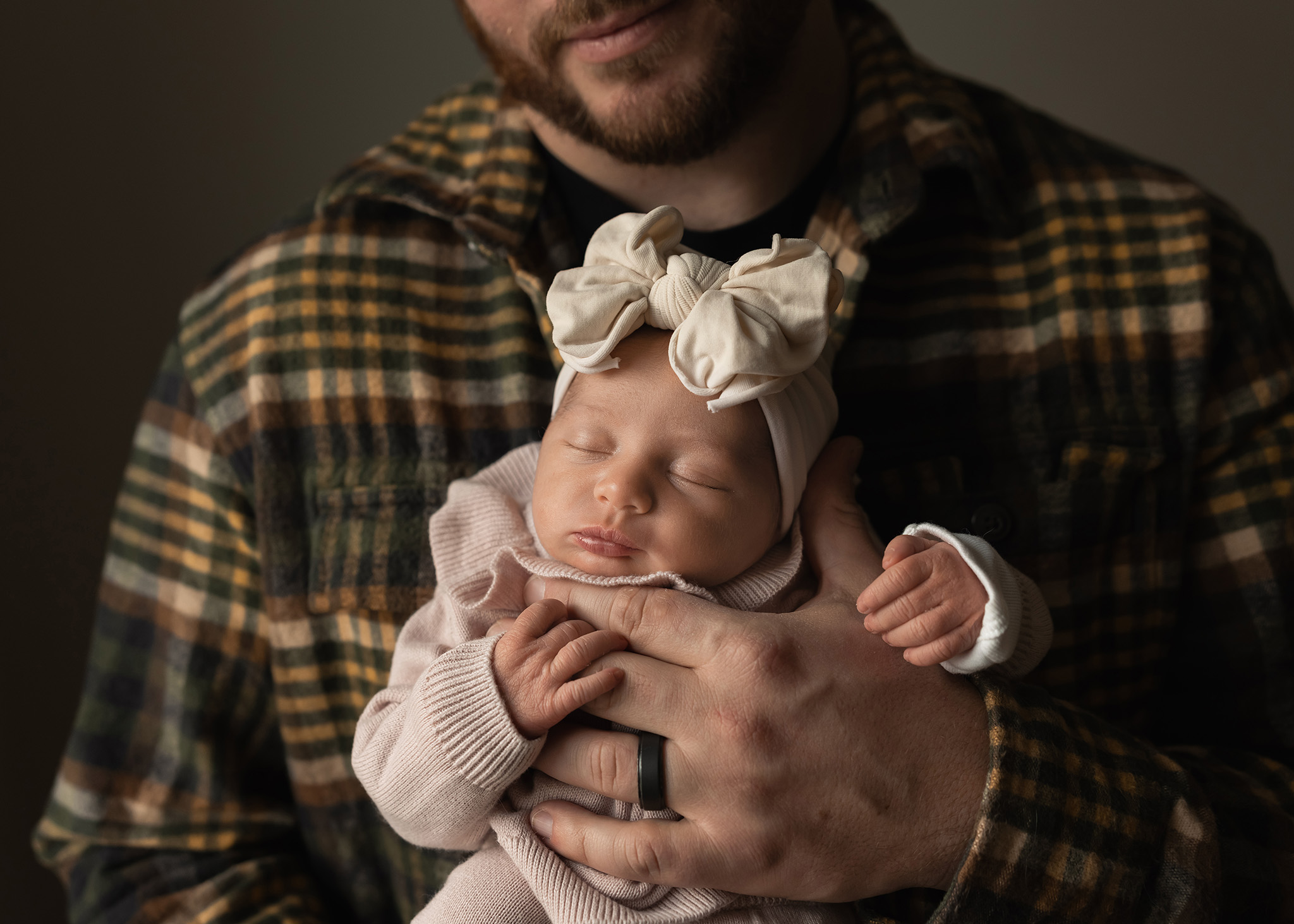 Newborn Holding Her Dad's Finger I NJ In Home Newborn Photographer